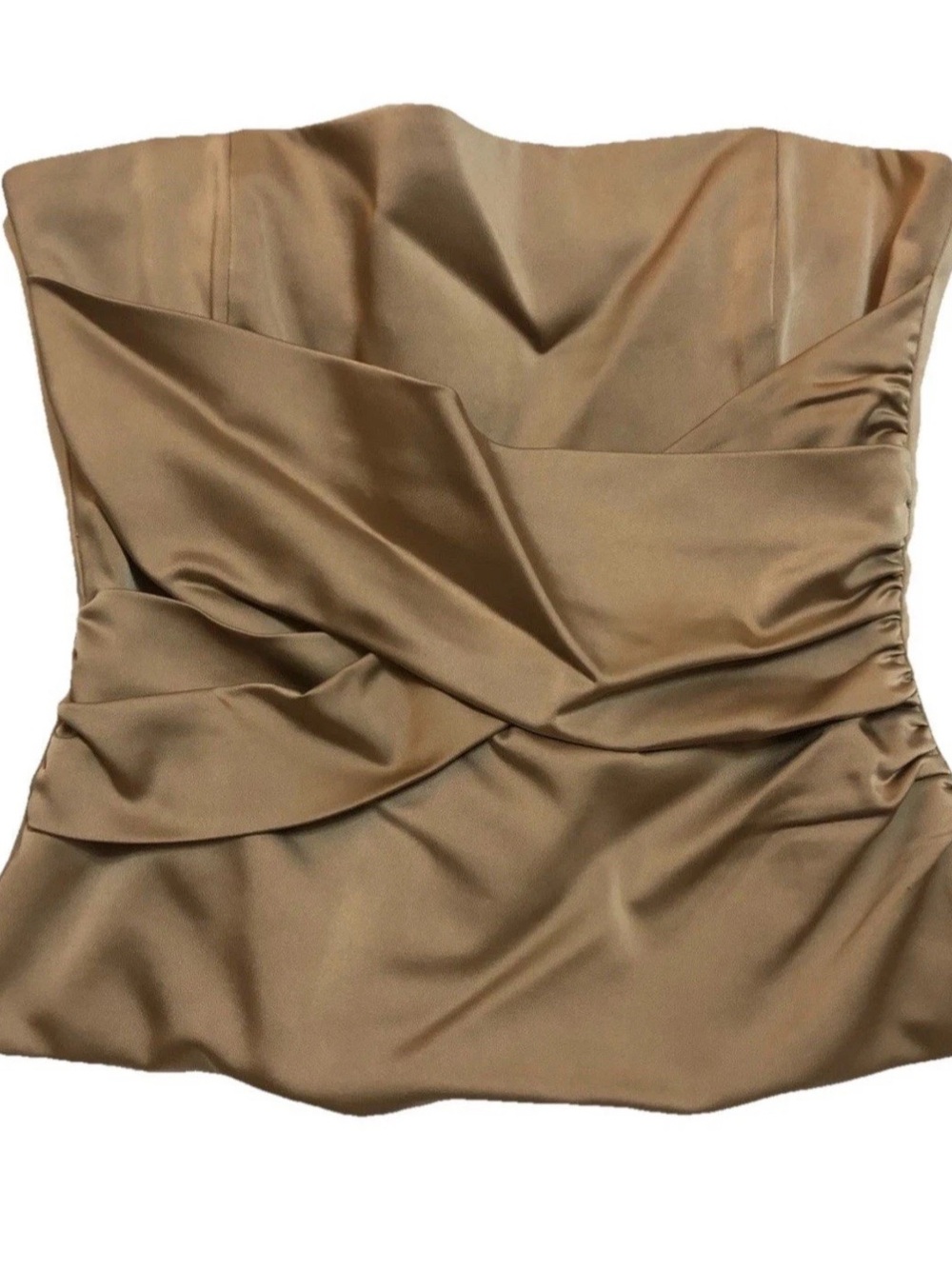 NWT BCBG Max Azria Satin Gold Corset Top Women's Size L